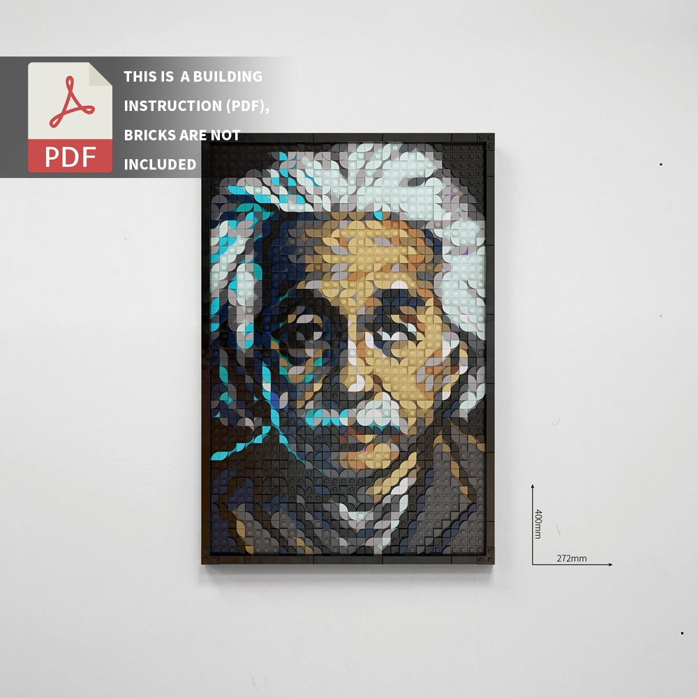 Pop style pixel art-Albert Einstein